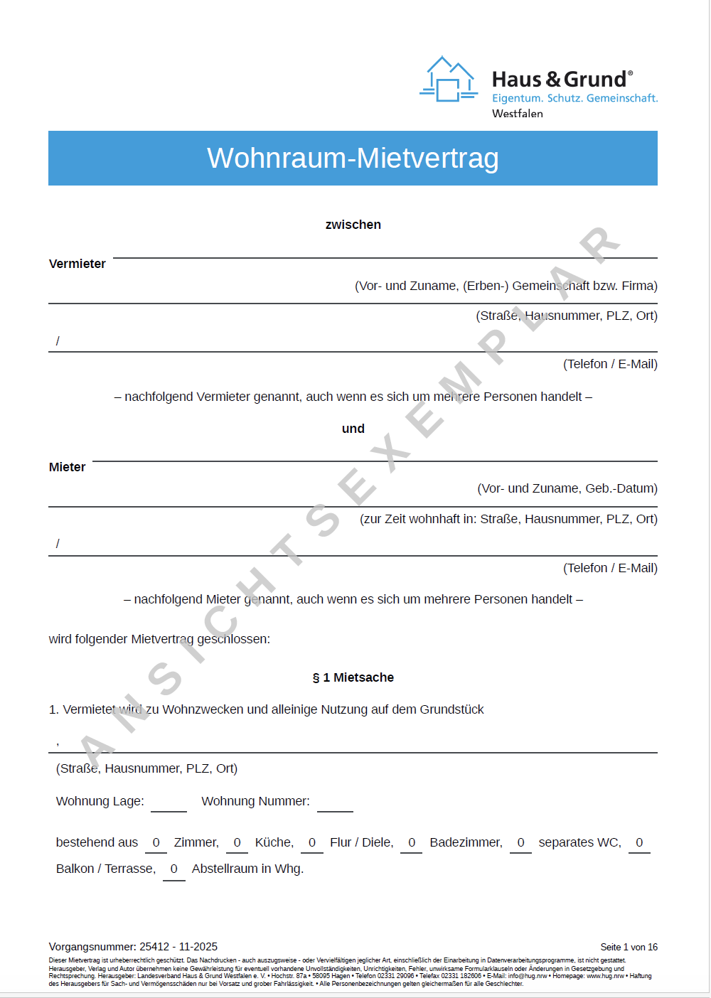 Wohnraum-Mietvertrag